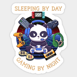 Sleeping By Day Gaming By Night Sticker